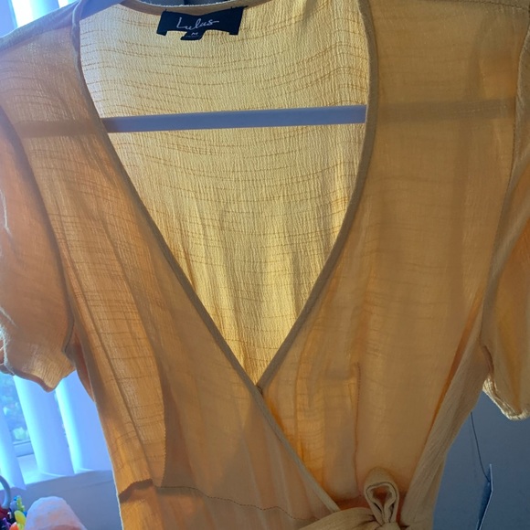 Lulus Dresses & Skirts - Lulu’s Yellow Wrap Dress